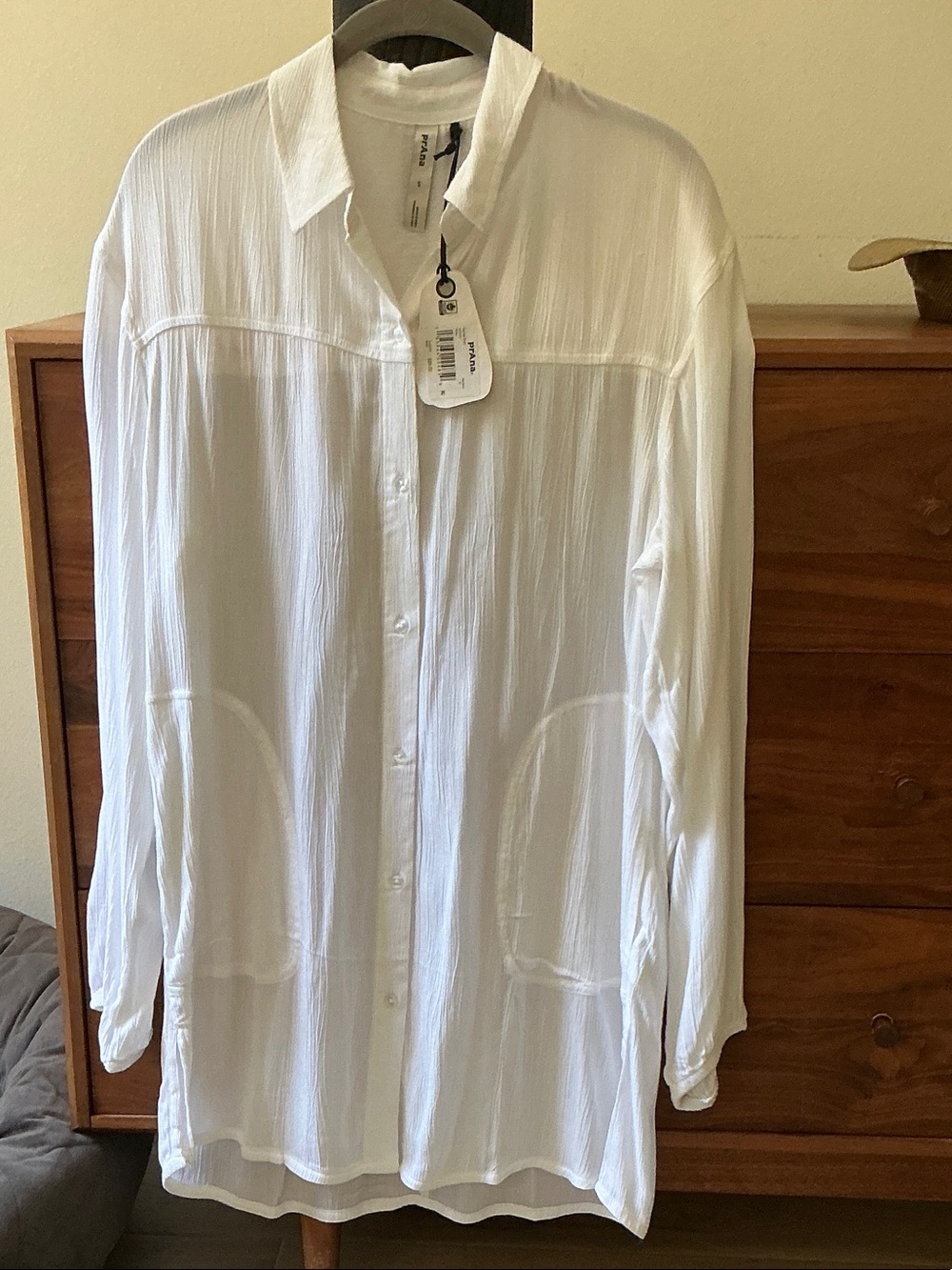 Prana White Lightweight Shirt Jacket